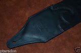 Carlino Custom NEW Sine Wave/Star Studded Black Leather Guitar Strap 3" wide