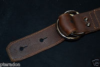 Carlino Gladiator Kodiak Oil Brown Leather Guitar Strap For Heavy Guitars 3.5"