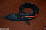 Carlino Custom Orange Lightening Double Bolt/Studded Leather Guitar Strap