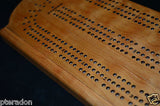 Custom Cribbage Board Laser Engraved Cherry Personalized, Inlaid, with pegs