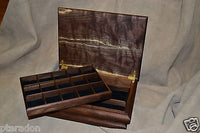 Jewelry Box, Custom Made, Flamed American Walnut, Full Inlaid Engraved Name