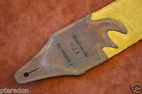 Carlino Custom Santa Fe Brown Leather Cartouche Guitar Strap, Atzec Rio Grande