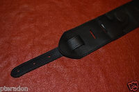 Carlino Custom White Lightening Double Bolt/Studded Black Leather Guitar Strap