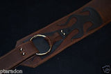 Carlino Gladiator Kodiak Oil Brown Leather Guitar Strap For Heavy Guitars 3.5"