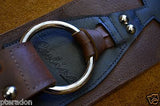 Carlino Gladiator Kodiak Oil Brown Leather Guitar Strap w/ Lightening Bolt 3.5"