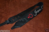 Carlino Custom Signature Leather Guitar Strap, Personalized with your name/ logo