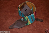 Carlino Custom Southwestern Blanket Guitar Strap, Aztec style w/ tan Suede back
