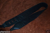 Carlino Custom Gator Pattern Stud Cartouche Black Leather Guitar strap 3.1" wide