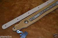 Franklin Guitar Strap #11A-G-N, Southwest Leather, Gold w/hitch weave trim