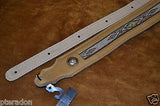 Franklin Guitar Strap #11A-G-N, Southwest Leather, Gold w/hitch weave trim
