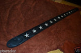 Carlino Custom NEW Full Length Stars Strap, silver leather stars, black leather
