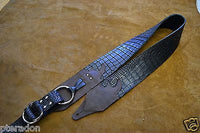 Carlino Gladiator Crocodile Pattern Cowhide 3.0" Hybrid Strap with Kodiak Ends