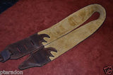 Carlino Custom Santa Fe Brown Leather Cartouche Guitar Strap, Atzec Rio Grande