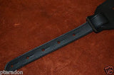 Carlino Custom Black and Red Leather Woven Checkerboard Guitar Strap with Studs