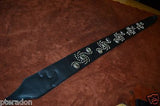 Carlino Custom Studded Western Swirl Black Leather w/abalone Conchos 3.1" wide