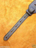Carlino Custom Orange Leather Flame Black Leather Guitar Strap