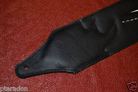 Carlino Custom White Lightening Double Bolt/Studded Black Leather Guitar Strap