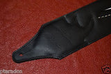 Carlino Custom White Lightening Double Bolt/Studded Black Leather Guitar Strap