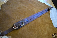 Carlino Gladiator Kodiak Oil Brown Leather Guitar Strap w/ Lightening Bolt 3.5"