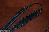 Franklin Vintage Series Guitar Strap in black leather Model V1-BK-N