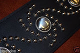 Carlino Custom Studded Nebula Swirl Black Leather Guitar Strap