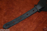 Carlino NEW Racing Flag Studded Leather Guitar Strap with black leather flags
