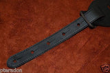 Carlino NEW Racing Flag Studded Leather Guitar Strap with black leather flags