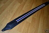 Carlino Custom Racer X Stripe Series Guitar Strap, blue and white racing stripe