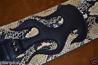 Carlino Gladiator Cobra Pattern Cowhide 3.5" Leather Strap with Black Flames