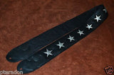 Carlino Custom NEW Full Length Stars Strap, silver leather stars, black leather