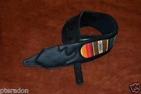 Carlino Custom Santa Fe Leather/Suede Cartouche Guitar Strap, Atzec Rio Grande