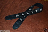 Carlino Custom NEW Full Length Stars Strap, silver leather stars, black leather