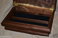 Jewelry Box, Custom Made, Flamed American Walnut, Full Inlaid Engraved Name