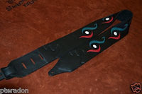 Carlino Custom Swirl and Circle Pattern Leather Guitar Strap