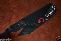 Carlino Custom Signature Leather Guitar Strap, Personalized with your name/ logo
