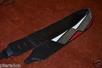 Carlino NEW Racing Flag Studded Leather Guitar Strap with leather back