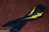 Carlino Custom Yellow Lightening Double Bolt/Studded Leather Guitar Strap