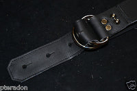 Carlino Gladiator Black Leather Guitar Strap w/flames For Heavy Guitars 3.5"