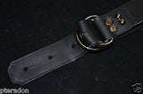 Carlino Gladiator Black Leather Guitar Strap w/flames For Heavy Guitars 3.5"