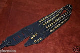 Carlino Custom Select Black Leather and Gold Grommet and Stud Metal Guitar Strap