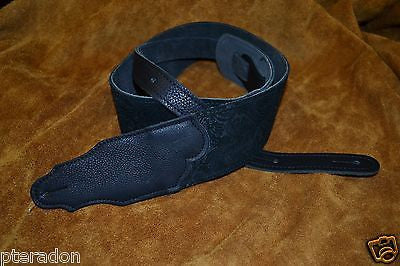 Franklin Guitar Strap Model # FSSE-BK-BK Embossed in black with black ends