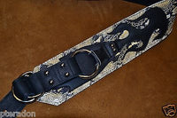 Carlino Gladiator Cobra Pattern Cowhide 3.5" Leather Strap with Black Flames