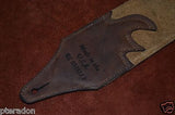 Carlino Custom Studded Western Swirl Kodiak Oiled Brown Leather Guitar Strap