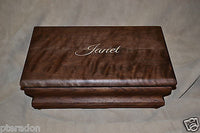 Jewelry Box, Custom Made, Flamed American Walnut, Full Inlaid Engraved Name