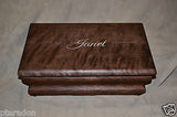 Jewelry Box, Custom Made, Flamed American Walnut, Full Inlaid Engraved Name