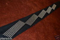 Carlino NEW Racing Flag Studded Leather Guitar Strap with black leather flags