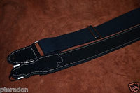 Franklin Guitar Strap Model HB3-BK-BK Hybrid Black Suede Guitar Strap