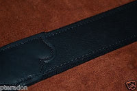Franklin Guitar Strap Model HB1-BK-BK Hybrid/Natural Black Leather Guitar Strap