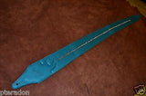 Carlino Custom Single Stud Row Luxury Leather Guitar Strap, Teal w/Tobacco back