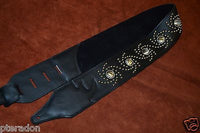 Carlino Custom Studded Nebula Swirl Black Leather Guitar Strap